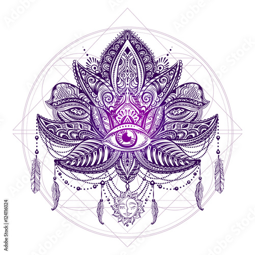 lotos tattoo vector
