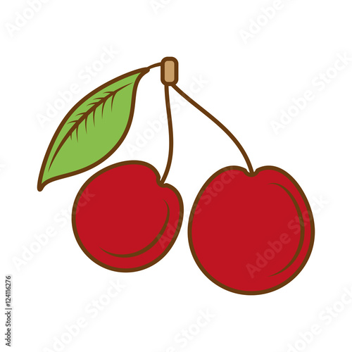 Wallpaper Mural cherry fresh fruit isolated icon vector illustration design Torontodigital.ca