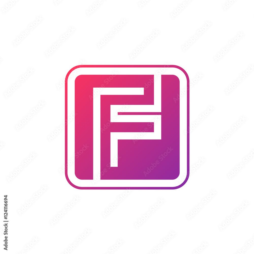 Letter F logo,Rounded rectangle shape symbol,Digital,Technology,Media Letter F logo,Rounded rectangle shape symbol,Digital,Technology,Media