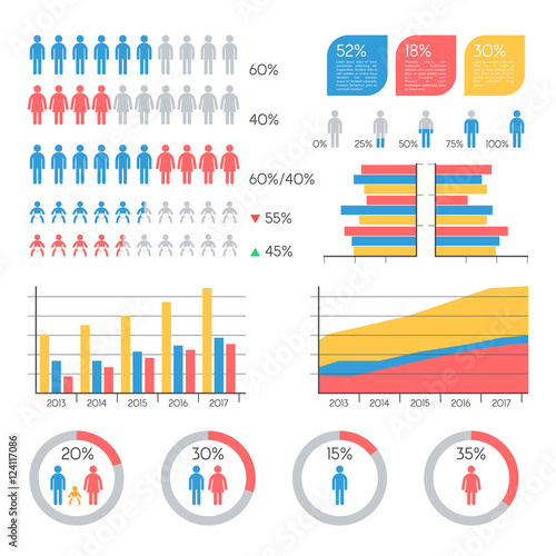 Demographics infographic elements 