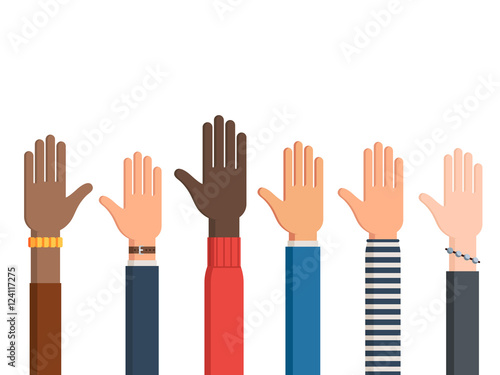 Human hands and one left hand