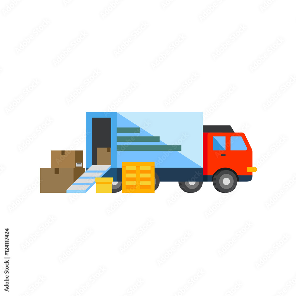 Vecteur Stock Unloading or Loading Truck Icon | Adobe Stock