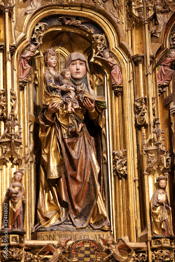 Statue of Saint Ana in Burgos Cathedral, Spain