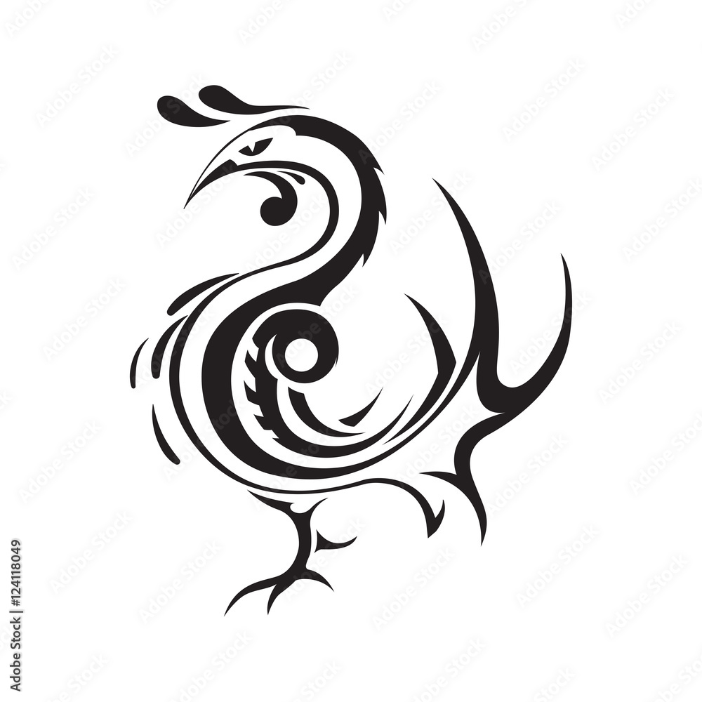 Cock. Símbolo Do Ano Novo Chinês. Ilustração Vetorial. Em Pleno  Crescimento. Royalty Free SVG, Cliparts, Vetores, e Ilustrações Stock.  Image 61664150