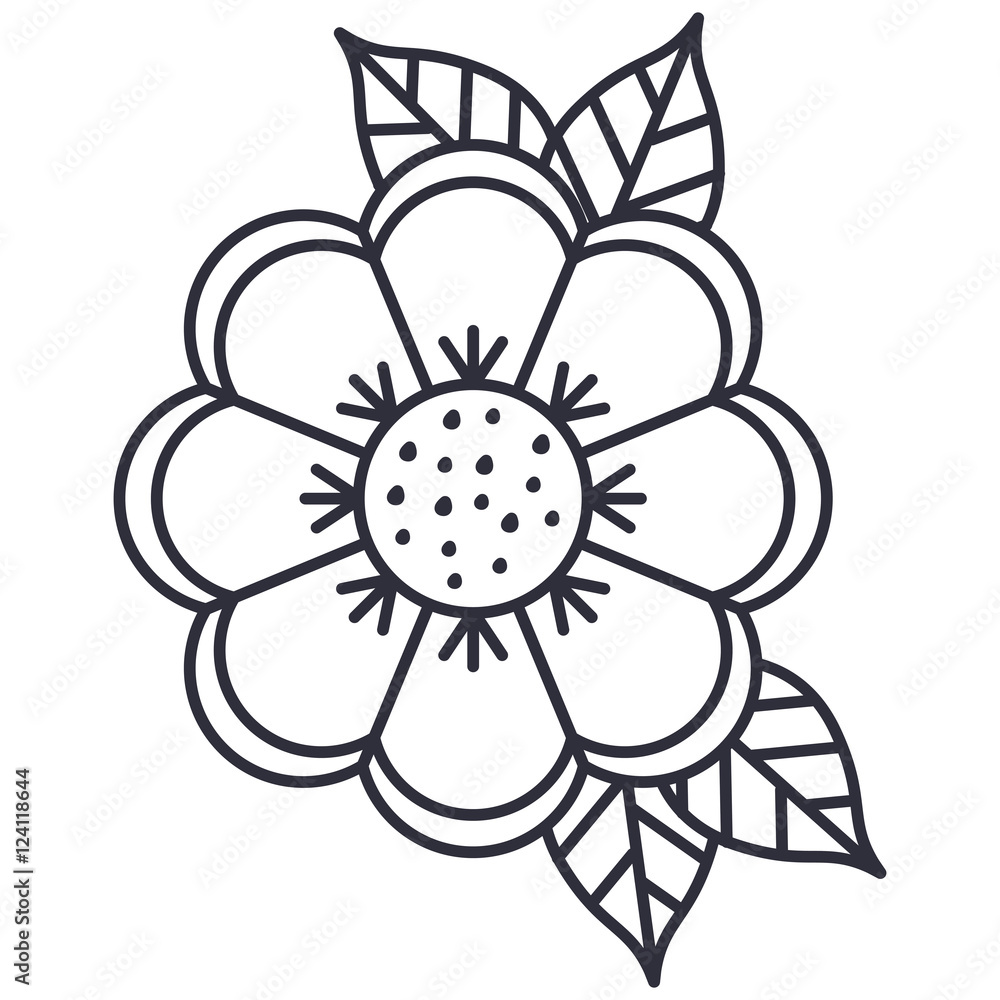 Leaf and flower icon. Plant floral garden nature and decoration theme. Isolated design. Vector illustration Leaf and flower icon. Plant floral garden nature and decoration theme. Isolated design. Vector illustration