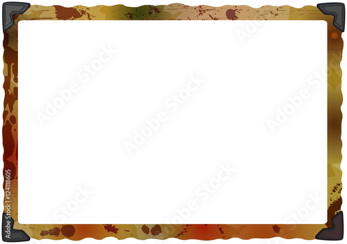 empty grungy photo frame with photo corners, copy space, vector