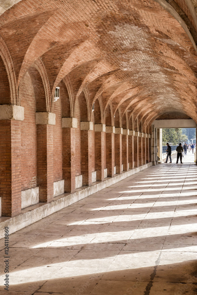 Arches and passageway at the Palacio Real Aranjuez, Spain
