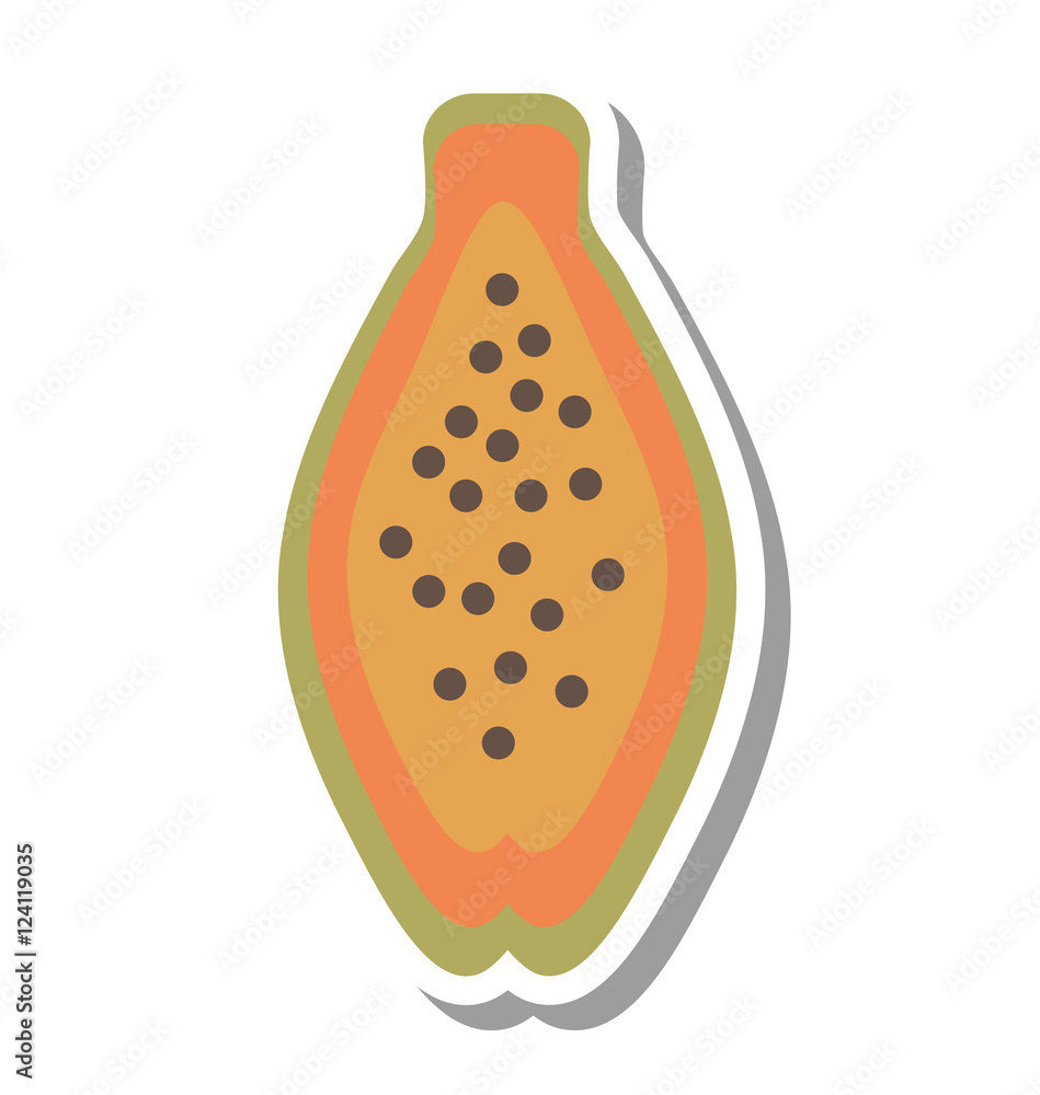 papaya tropical fruit icon vector illustration design papaya tropical fruit icon vector illustration design