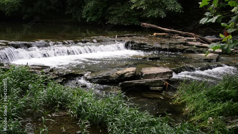 Beargrass Creek in Louisville, small waterfalls in Cherokee Park, Kentucky. Beargrass Creek in Louisville, small waterfalls in Cherokee Park, Kentucky.