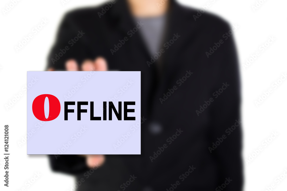 Modern business background concept with word: OFFLINE Modern business background concept with word: OFFLINE