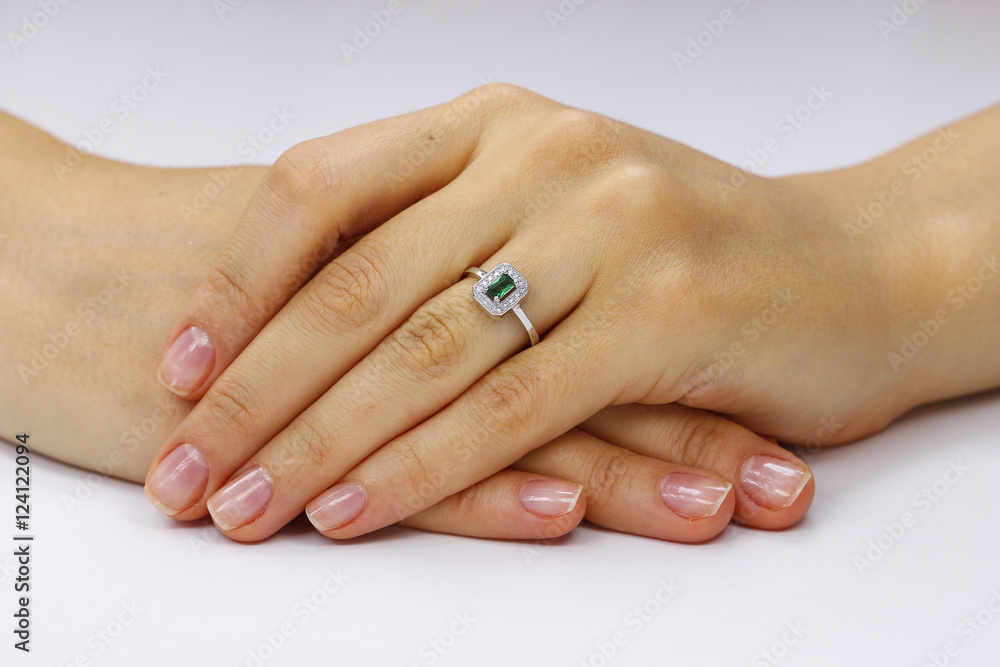 Close up of female hands with ring Close up of female hands with ring