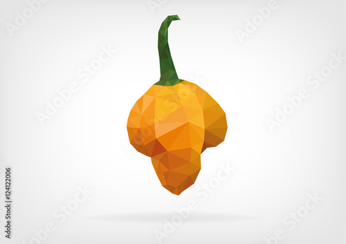 Low Poly Scotch Bonnet Pepper