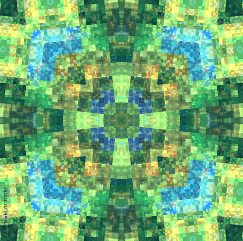 Abstract motley concentric pattern