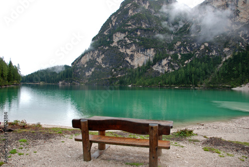 Braies Lake on the Dolomiti Mountain, Italy