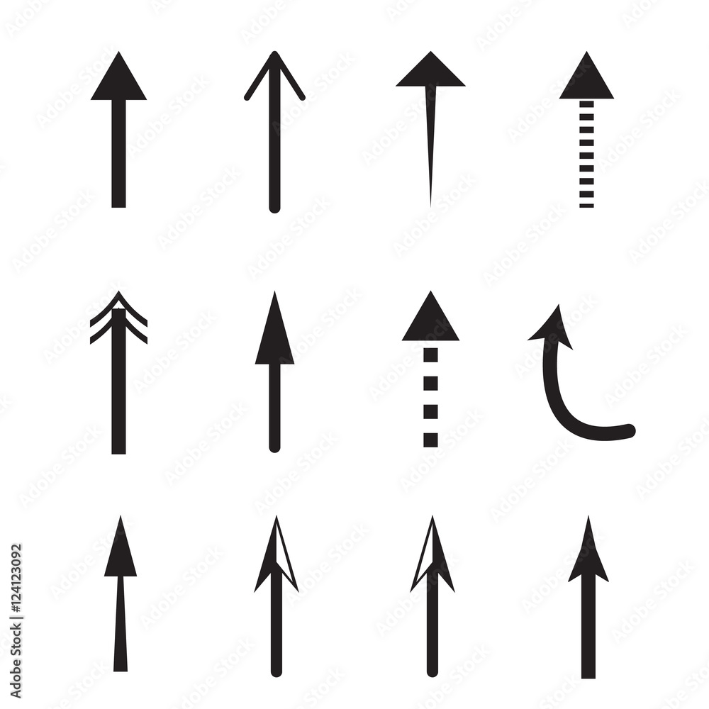 Up Arrows vector icon set. Up Arrows vector icon set.