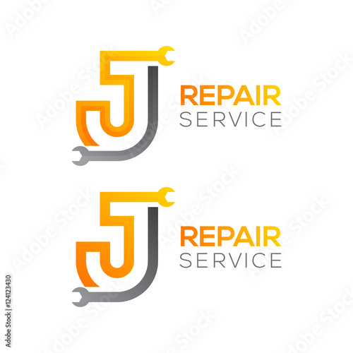 Letter J with wrench logo,Industrial,repair,tools,service and maintenance logo for corporate identity