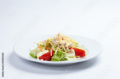 salad with ham