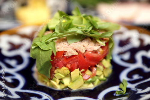 Plate with tuna salad