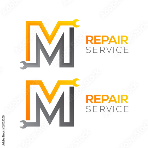 Letter M with wrench logo,Industrial,repair,tools,service and maintenance logo for corporate identity