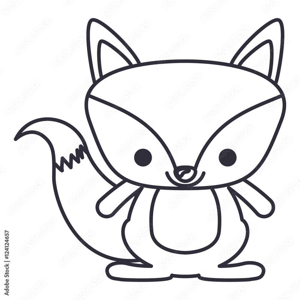 Fox cartoon icon. Cute animal creature and little theme. Isolated design. Vector illustration Fox cartoon icon. Cute animal creature and little theme. Isolated design. Vector illustration