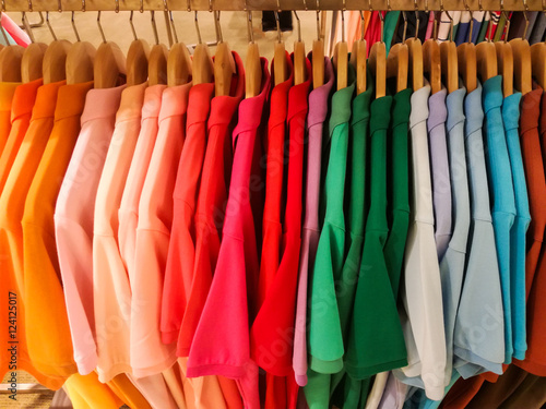 Wallpaper Mural Colorful of male clothes on hangers in store. Torontodigital.ca