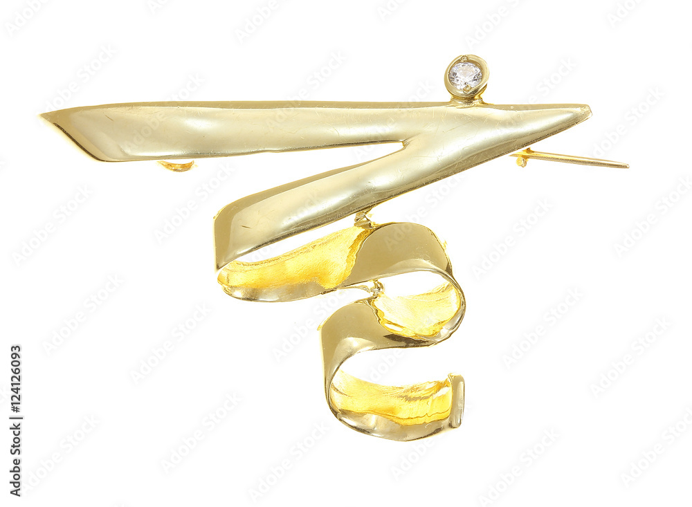 Brooch on a white background