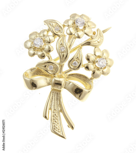 Brooch on a white background