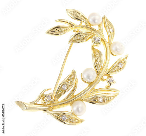 Brooch on a white background