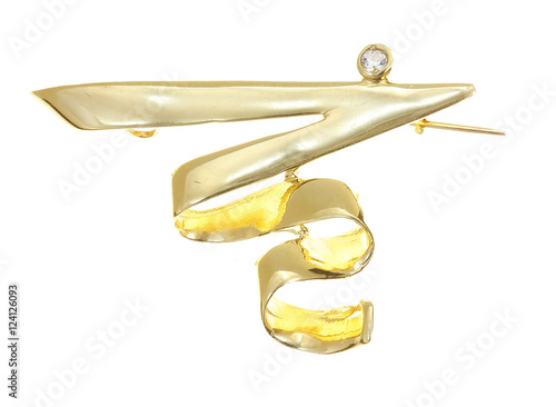 Brooch on a white background