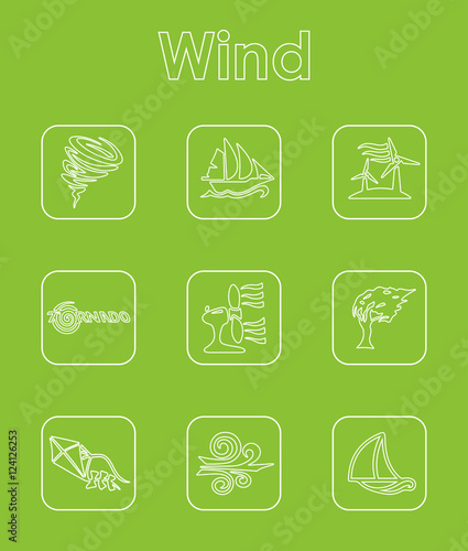 Set of wind simple icons