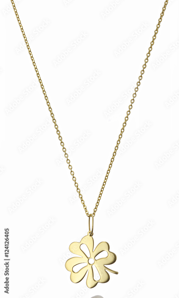Golden pendant isolated on white Golden pendant isolated on white