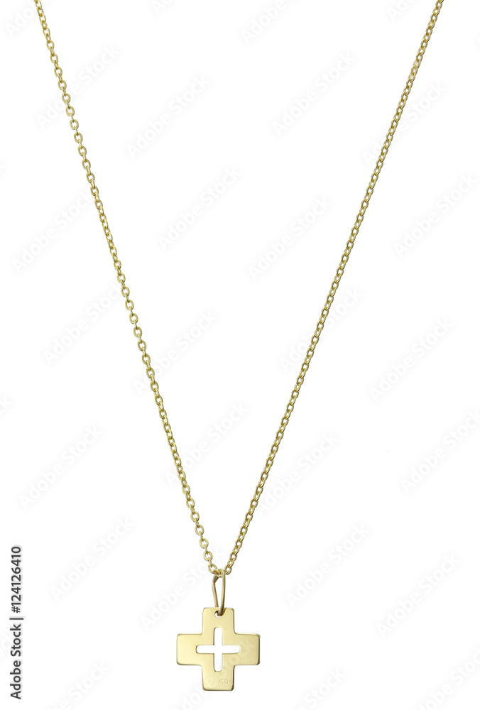 Golden pendant isolated on white Golden pendant isolated on white