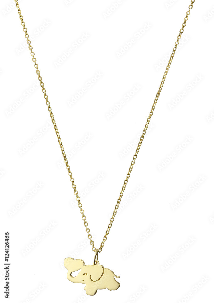 Golden pendant isolated on white Golden pendant isolated on white