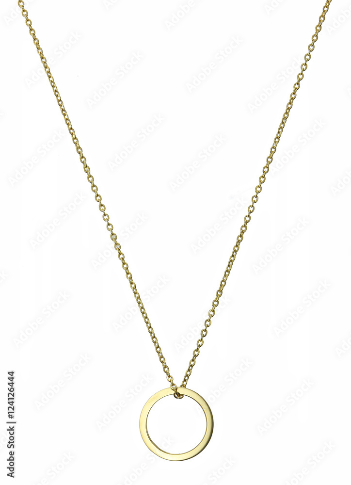 Golden pendant isolated on white Golden pendant isolated on white