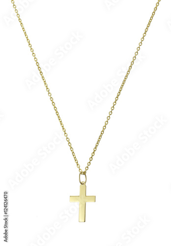 Golden pendant isolated on white