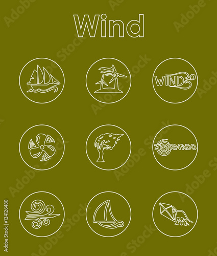 Set of wind simple icons