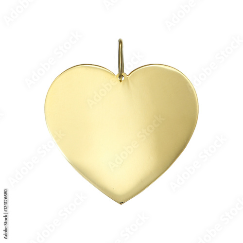Golden pendant isolated on white