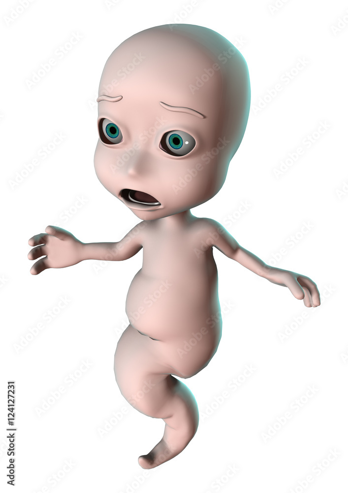 3D Rendering Cartoon Ghost on White 3D Rendering Cartoon Ghost on White