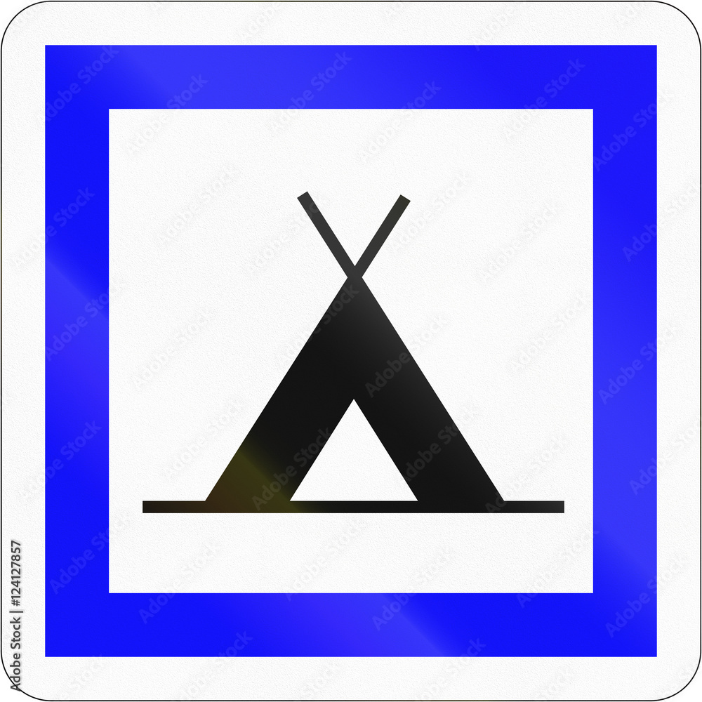 Road sign used in France - Camping site