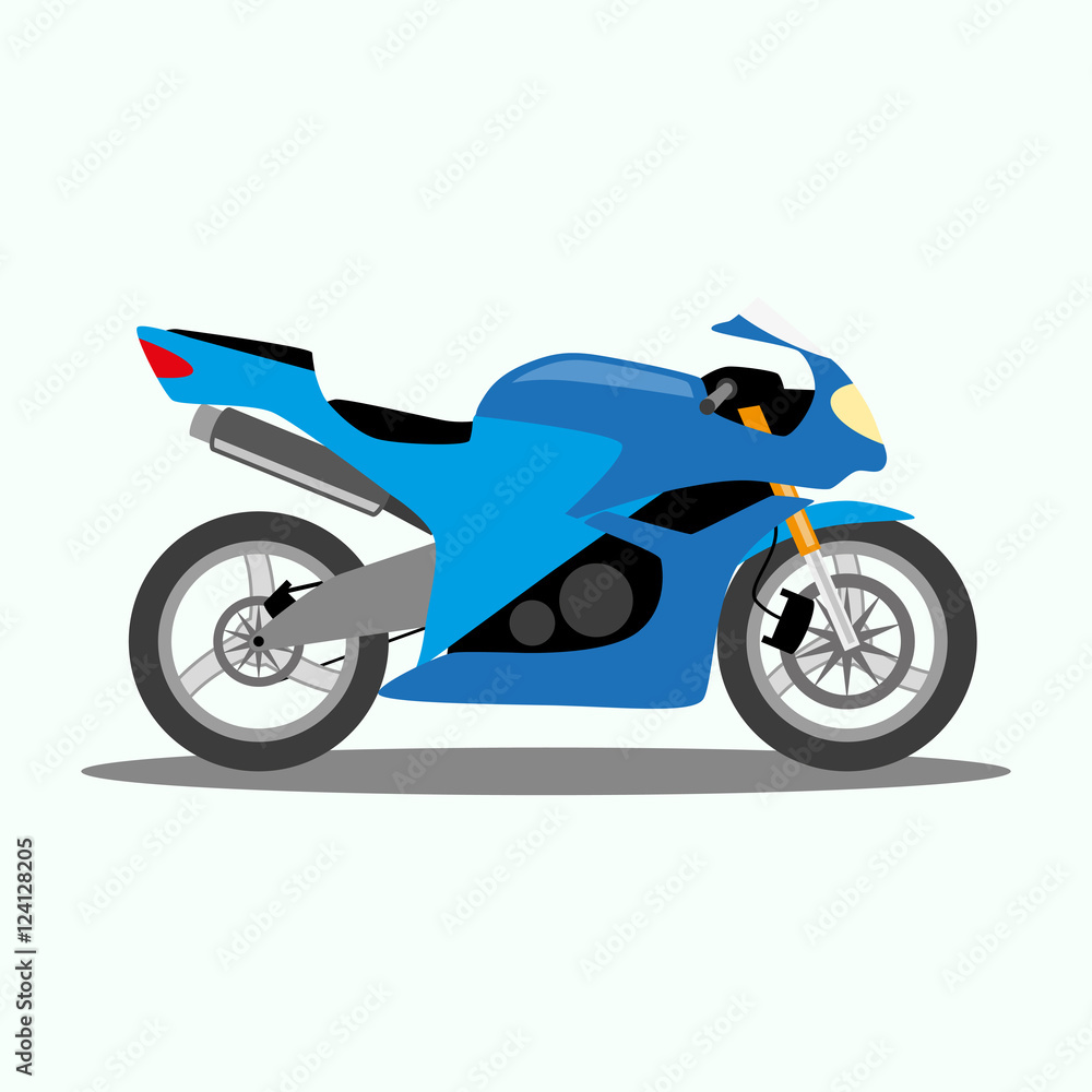 Motorcycle icon in flat style. Vector illustration of sport motorcycle Motorcycle icon in flat style. Vector illustration of sport motorcycle