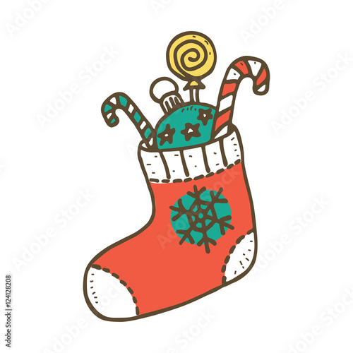 Colorful christmas stocking.