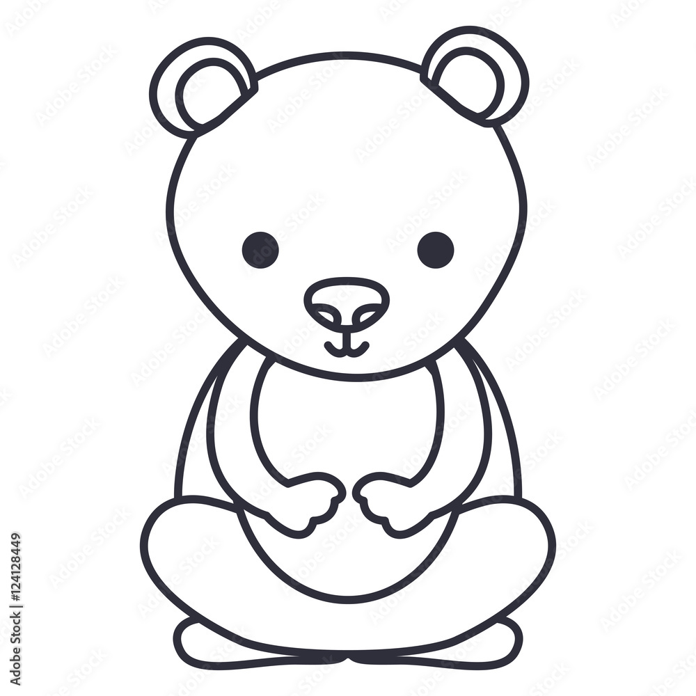 Obraz premium bear cartoon icon. Cute animal creature and little theme. Isolated design. Vector illustration