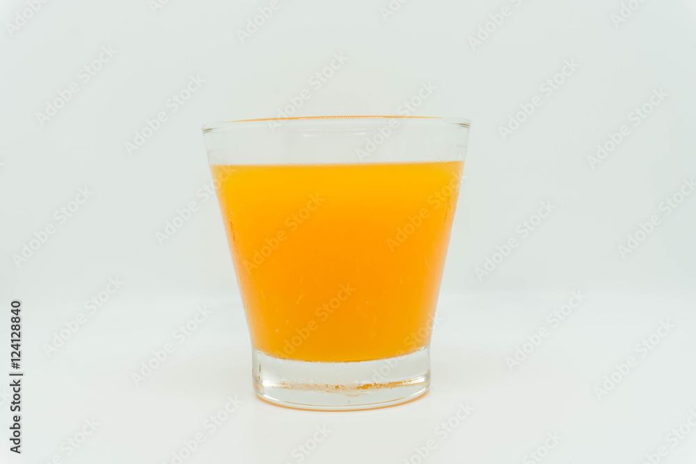 Orange juice and slices of orange isolated  on white background