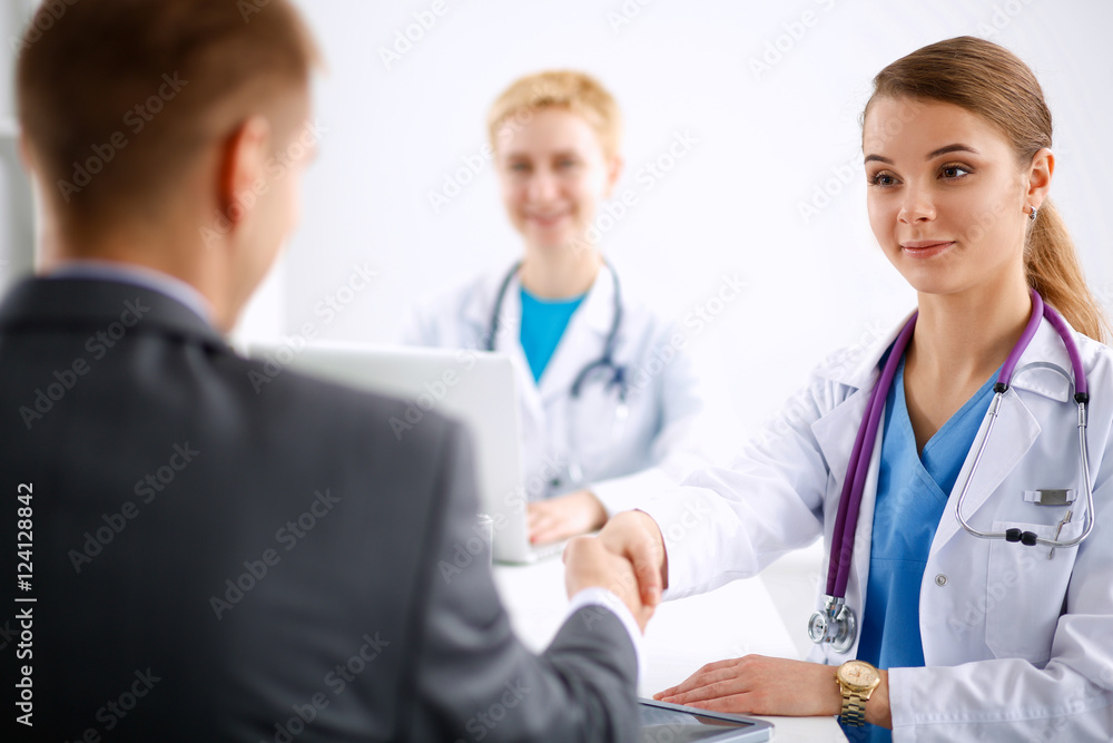 Doctor and Patient isolated on white background Doctor and Patient isolated on white background