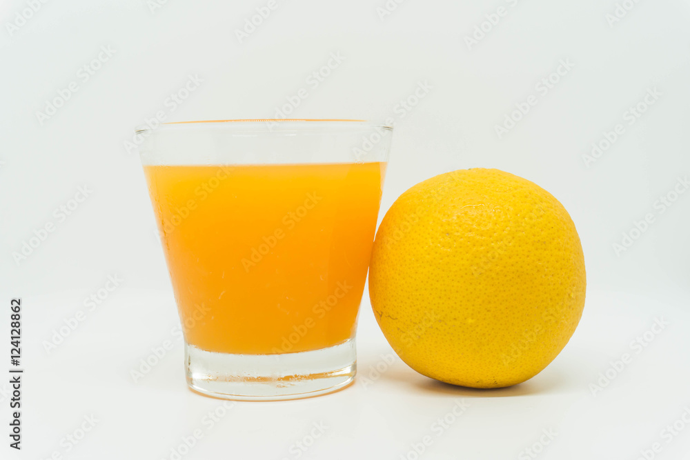 Orange juice and slices of orange isolated on white background Orange juice and slices of orange isolated on white background