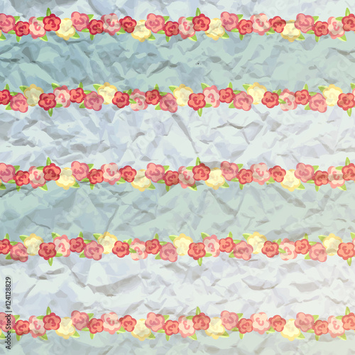 blue background. album cover. flowers paper texture.