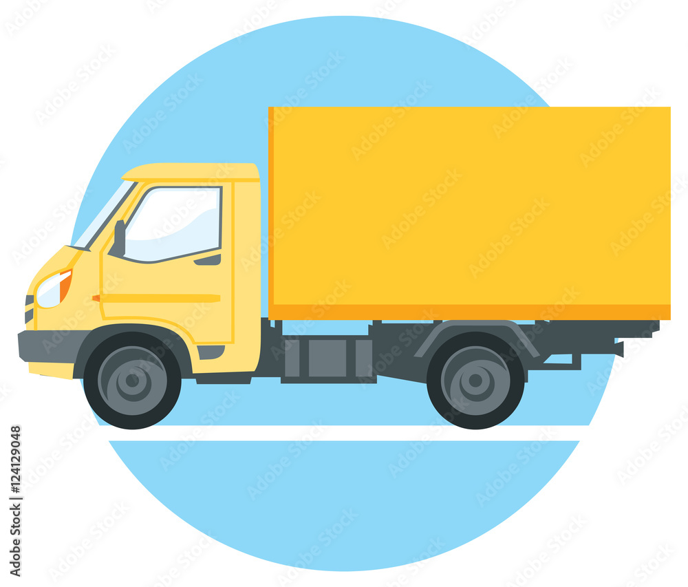 yellow commercial truck