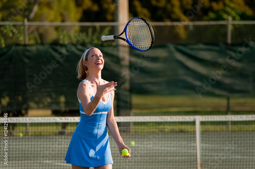 Blond Woman Playing Tennis © Eric Hood