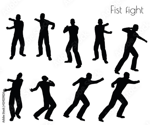 man in fistfight Action pose