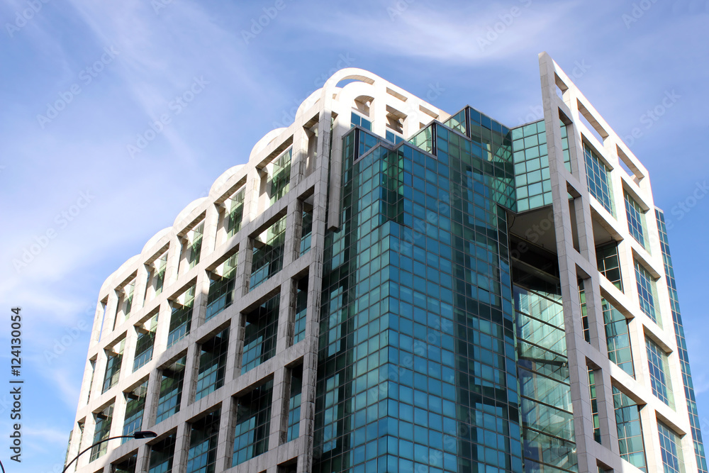 Modern building on Independence square, Montevideo